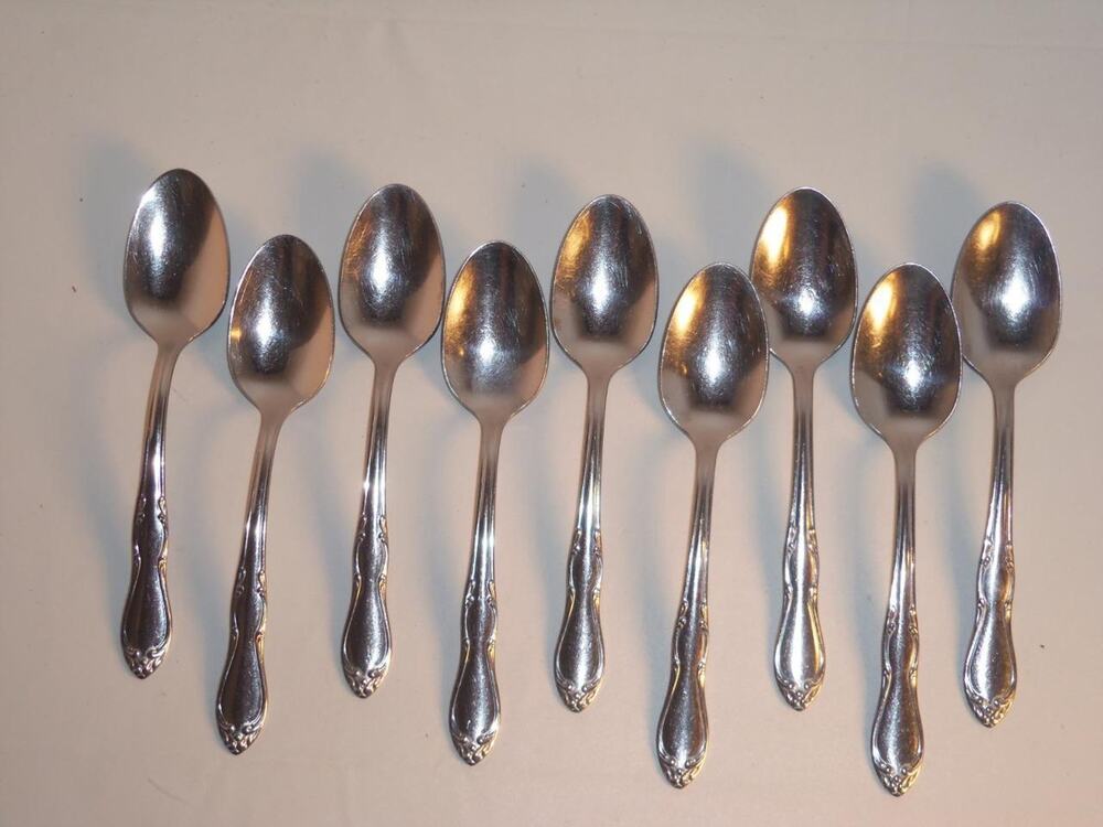 9 Teaspoons Homestead Simeon & George H Rogers Co Stainless -0515S14